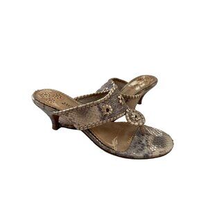 JACK ROGERS Snake Print Kitten Heel Sandals Size 8